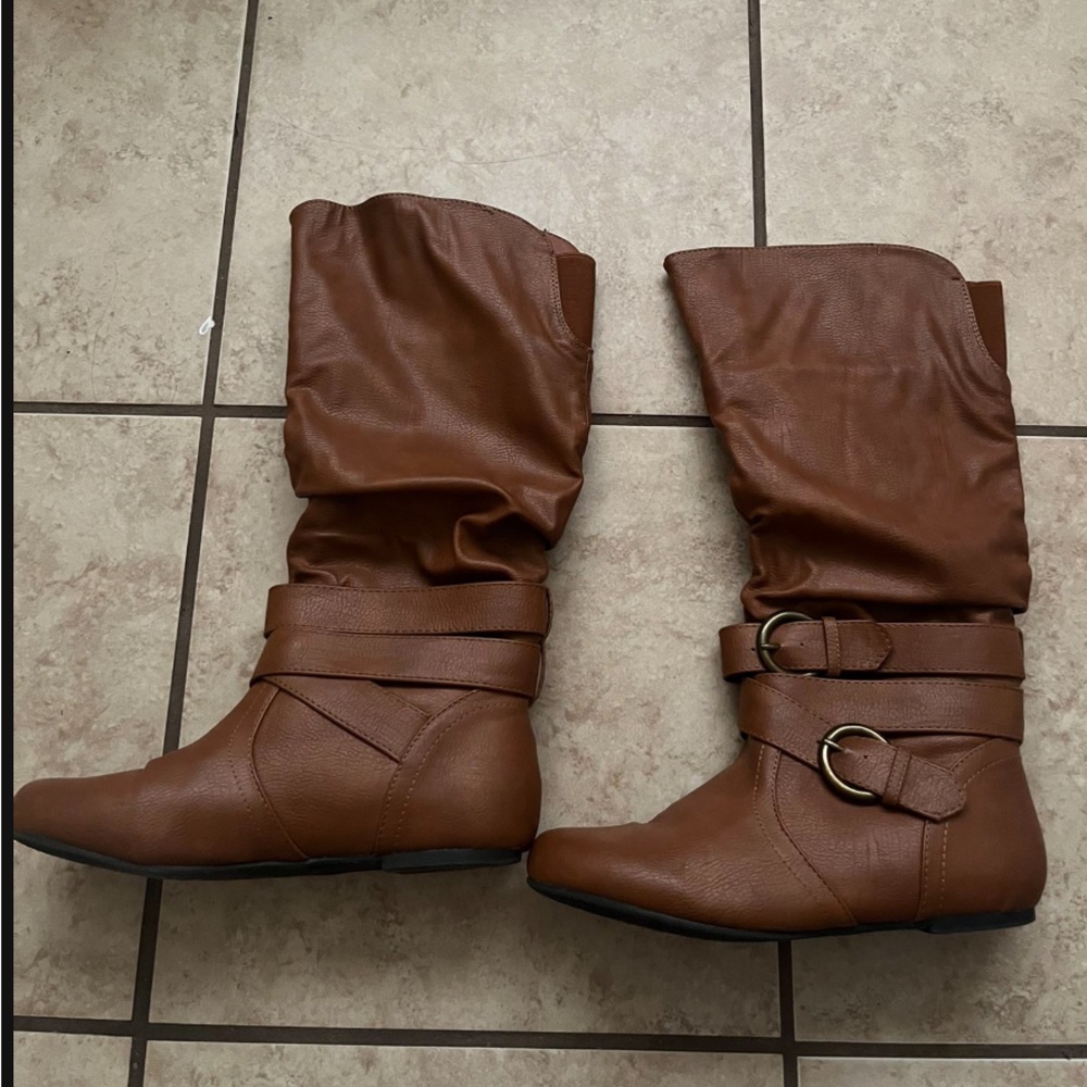 Brown long boots